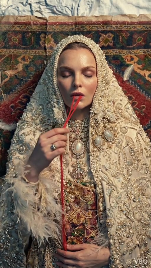 Woman with red thread in Women’s Work